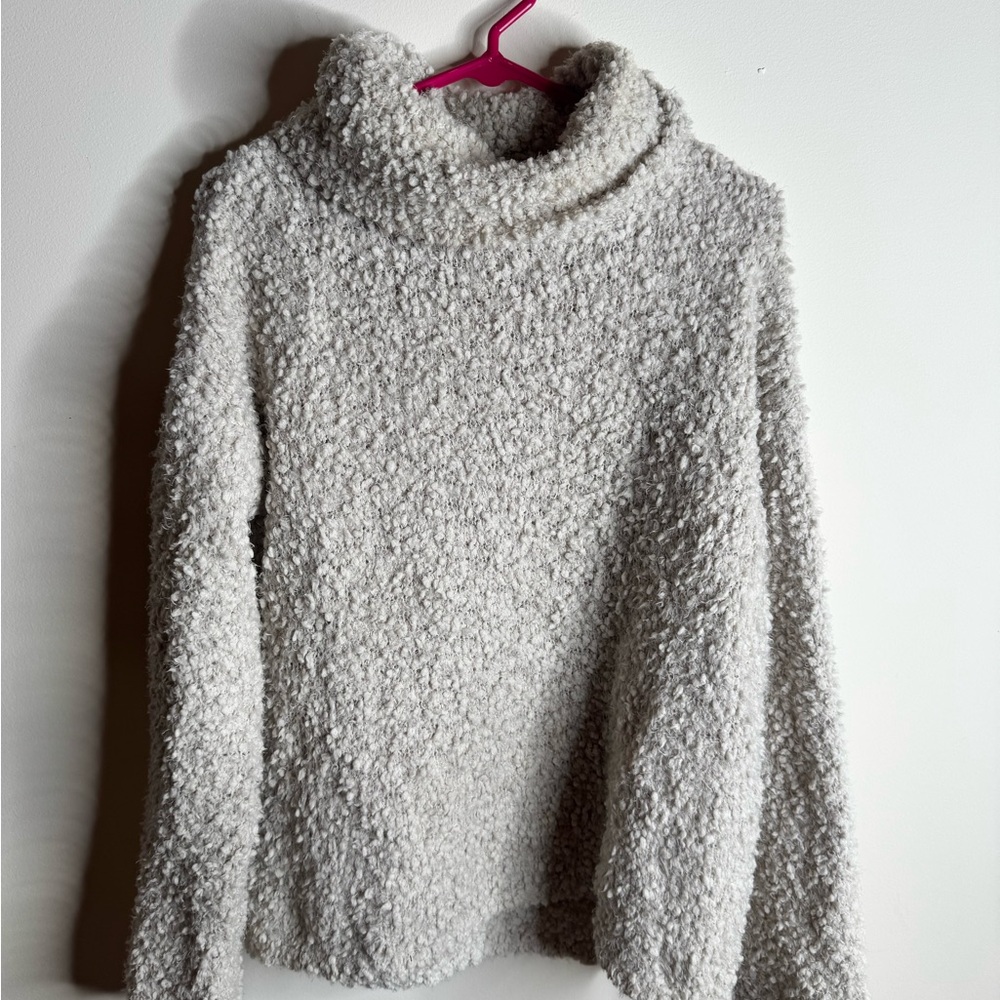 Bobeau Textured Cream Turtleneck Sweater